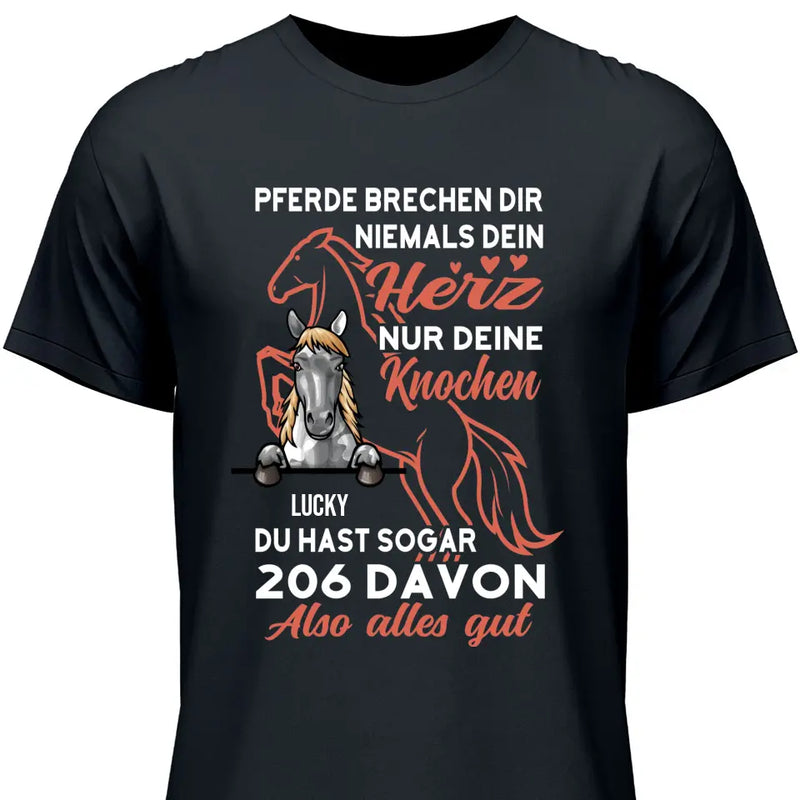 Pferde Herz brechen - Personalisierbares T-Shirt