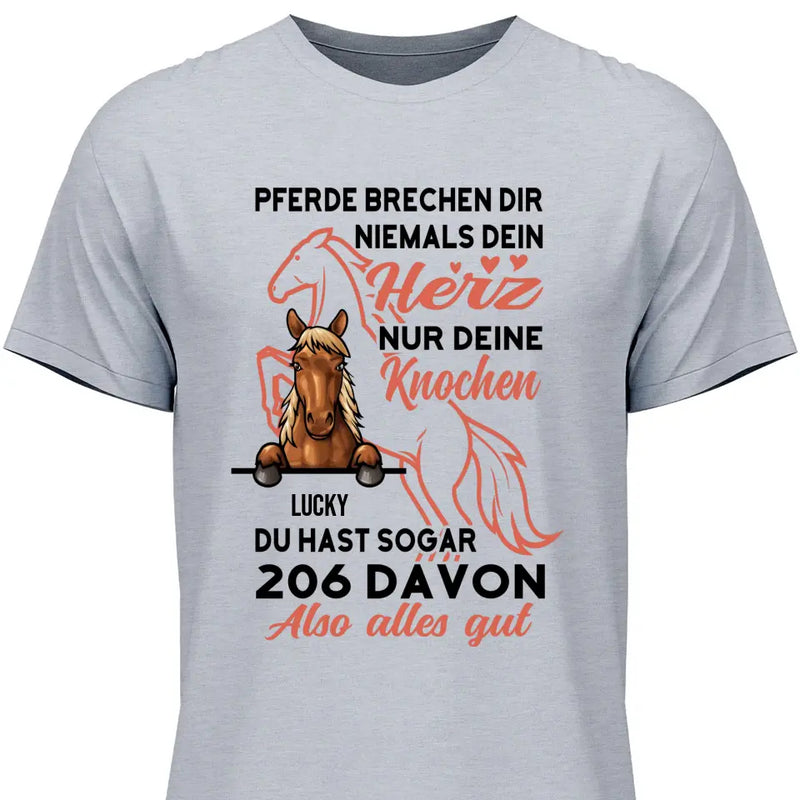 Pferde Herz brechen - Personalisierbares T-Shirt