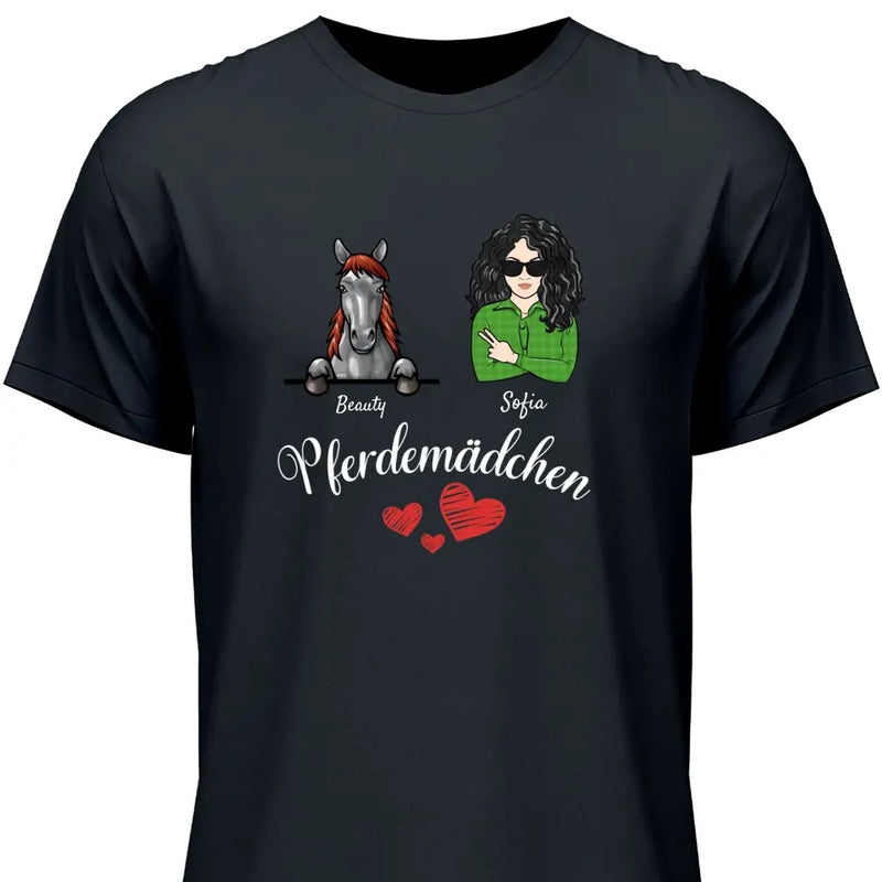 Pferdemädchen - Personalisierbares T-Shirt