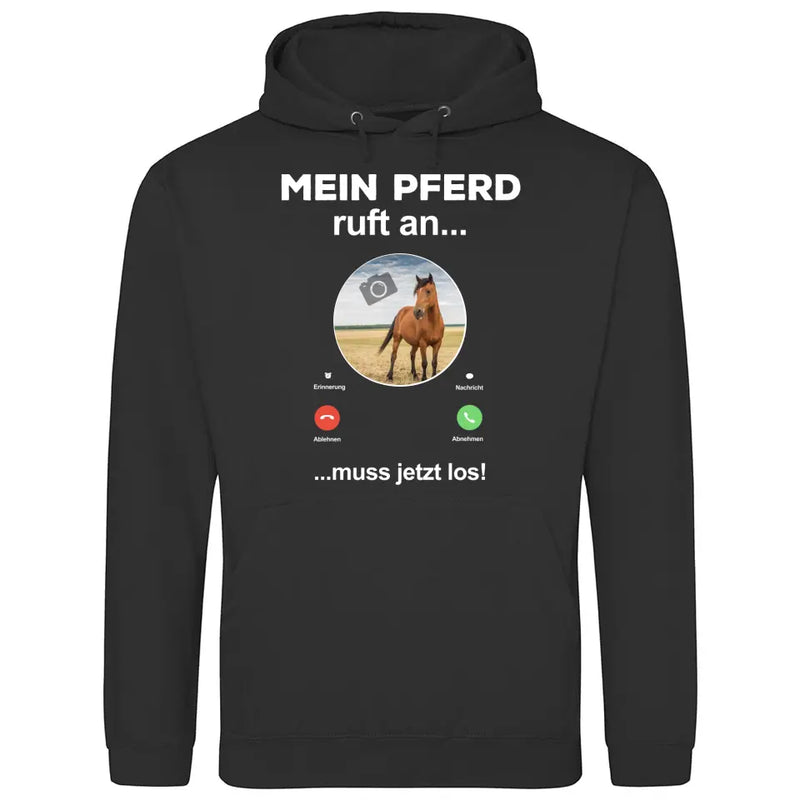 Mein Pferd ruft an Foto - Personalisierbarer Hoodie (Unisex)