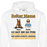 Reiter Mama, halte nur das Pferd - Personalisierbarer Hoodie (Unisex)