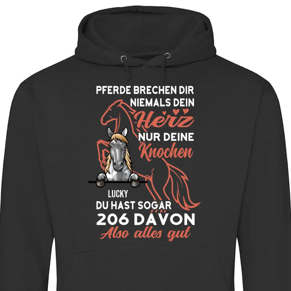 Pferde Herz brechen - Personalisierbarer Hoodie (Unisex)