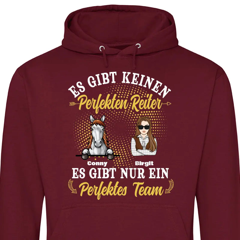 Perfektes Reiter Team - Personalisierbarer Hoodie (Unisex)