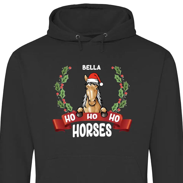 Ho Ho Ho Horses - Personalisierbarer Hoodie (Unisex)