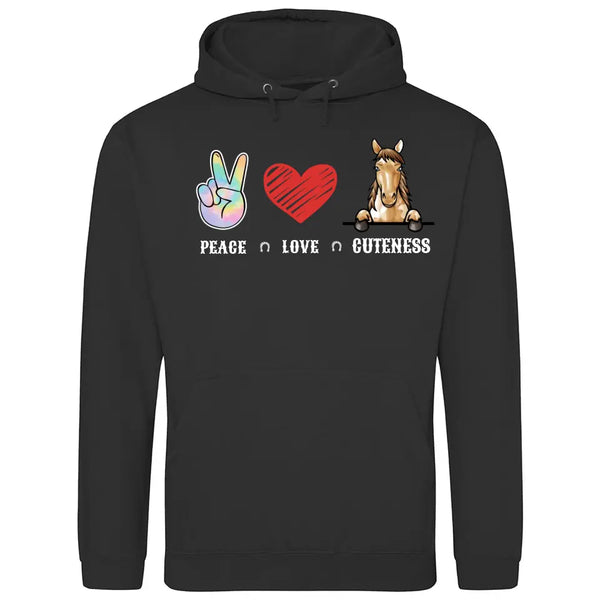 Peace Love Pferd - Personalisierbarer Hoodie (Unisex)