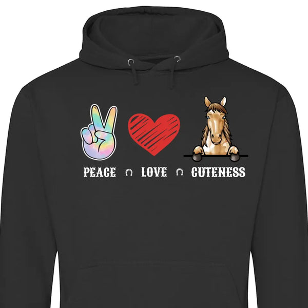 Peace Love Pferd - Personalisierbarer Hoodie (Unisex)