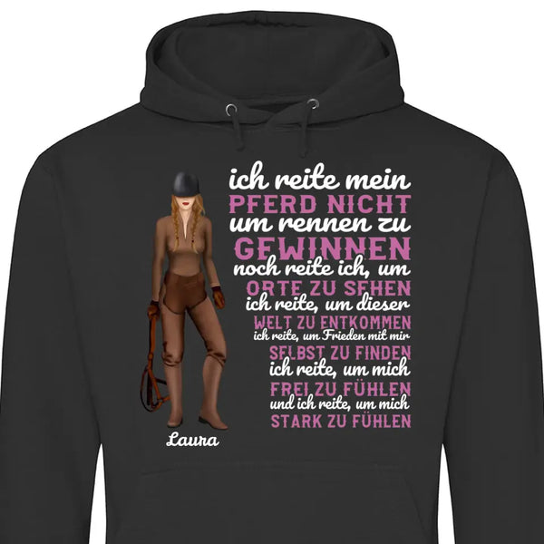 Ich reite weil - Personalisierbarer Hoodie (Unisex)