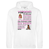 Vorsicht ich bin eine Reiterin - Personalisierbarer Hoodie (Unisex)