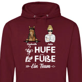 4 Hufe 2 Füße 1 Team - Personalisierbarer Hoodie (Unisex)