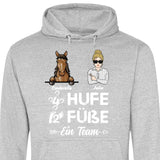 4 Hufe 2 Füße 1 Team - Personalisierbarer Hoodie (Unisex)