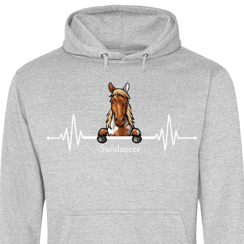 Herzschlag Pferd - Personalisierbarer Hoodie (Unisex)