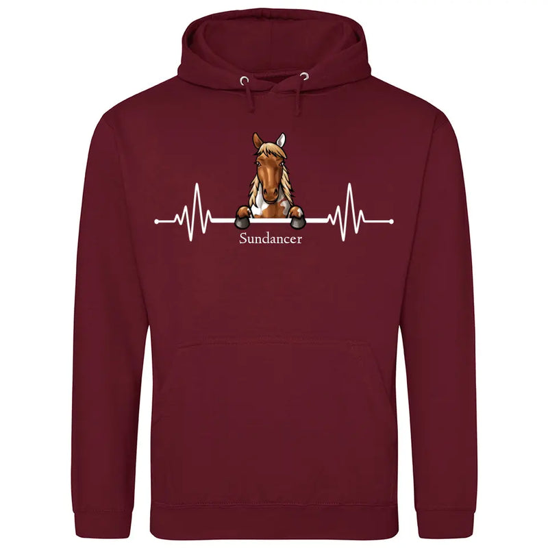 Herzschlag Pferd - Personalisierbarer Hoodie (Unisex)