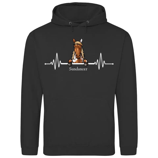 Herzschlag Pferd - Personalisierbarer Hoodie (Unisex)