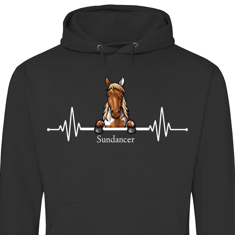 Herzschlag Pferd - Personalisierbarer Hoodie (Unisex)