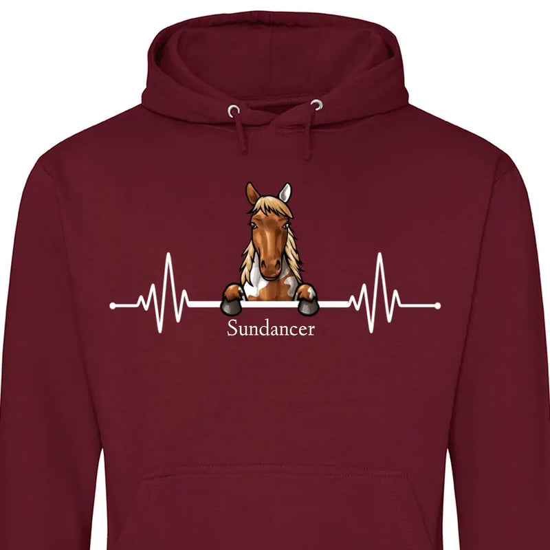 Herzschlag Pferd - Personalisierbarer Hoodie (Unisex)