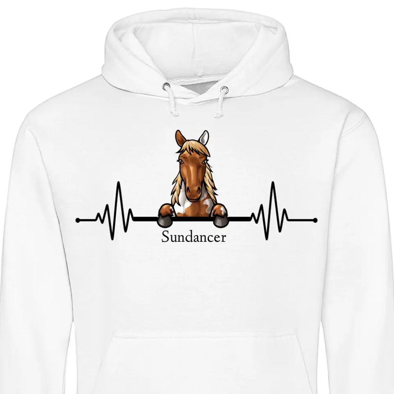 Herzschlag Pferd - Personalisierbarer Hoodie (Unisex)