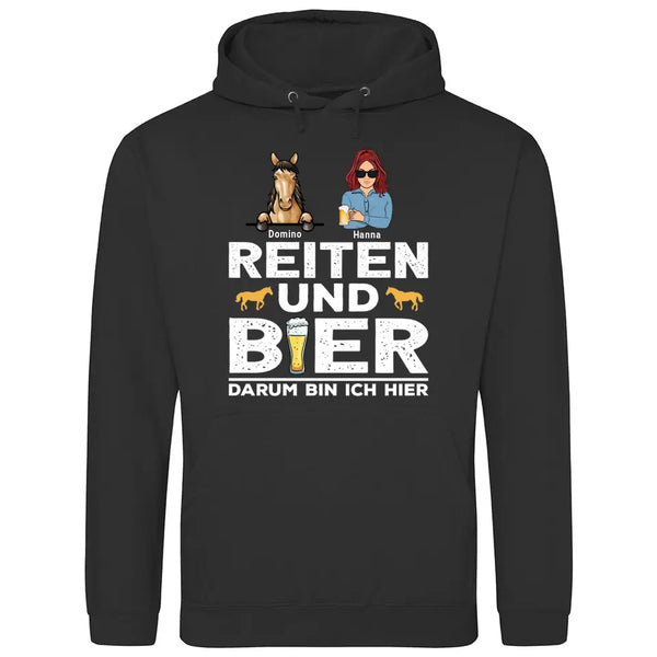 Reiten und Bier - Personalisierbarer Hoodie (Unisex)