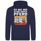 Ich mag Bier und mein Pferd - Personalisierbarer Hoodie (Unisex)