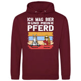 Ich mag Bier und mein Pferd - Personalisierbarer Hoodie (Unisex)