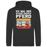 Ich mag Bier und mein Pferd - Personalisierbarer Hoodie (Unisex)