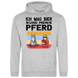 Ich mag Bier und mein Pferd - Personalisierbarer Hoodie (Unisex)