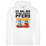 Ich mag Bier und mein Pferd - Personalisierbarer Hoodie (Unisex)