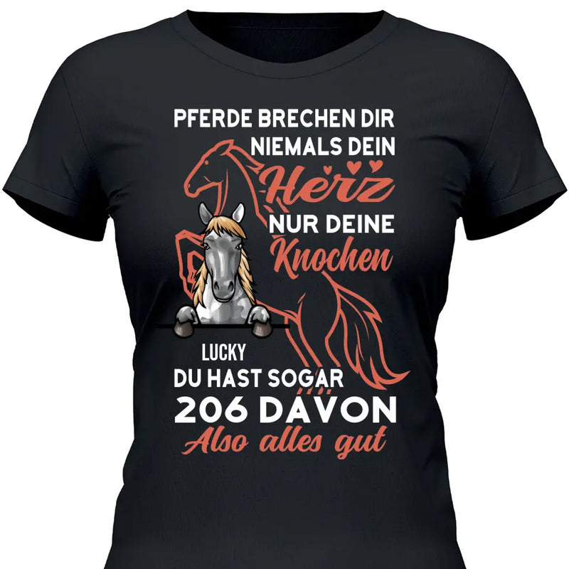 Pferde Herz brechen - Personalisierbares T-Shirt