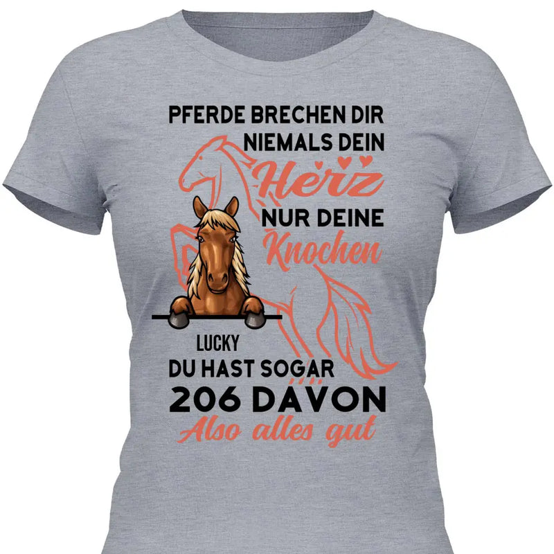 Pferde Herz brechen - Personalisierbares T-Shirt