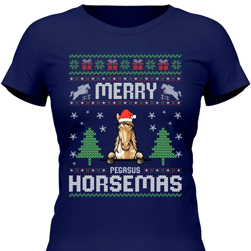 Merry Horsemas - Personalisierbares T-Shirt