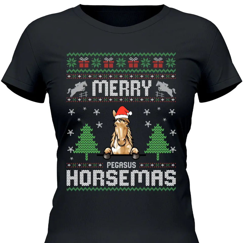 Merry Horsemas - Personalisierbares T-Shirt