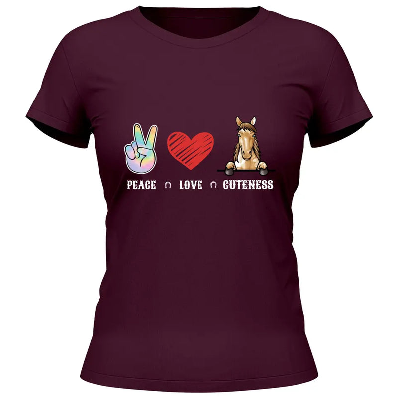 Peace Love Pferd - Personalisierbares T-Shirt