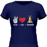 Peace Love Pferd - Personalisierbares T-Shirt