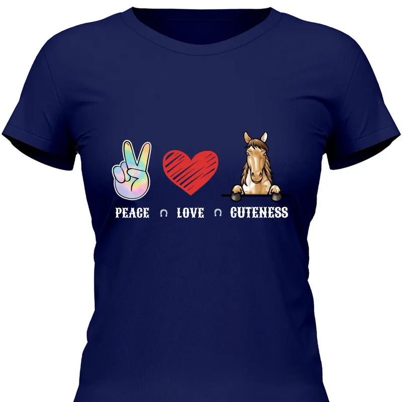 Peace Love Pferd - Personalisierbares T-Shirt