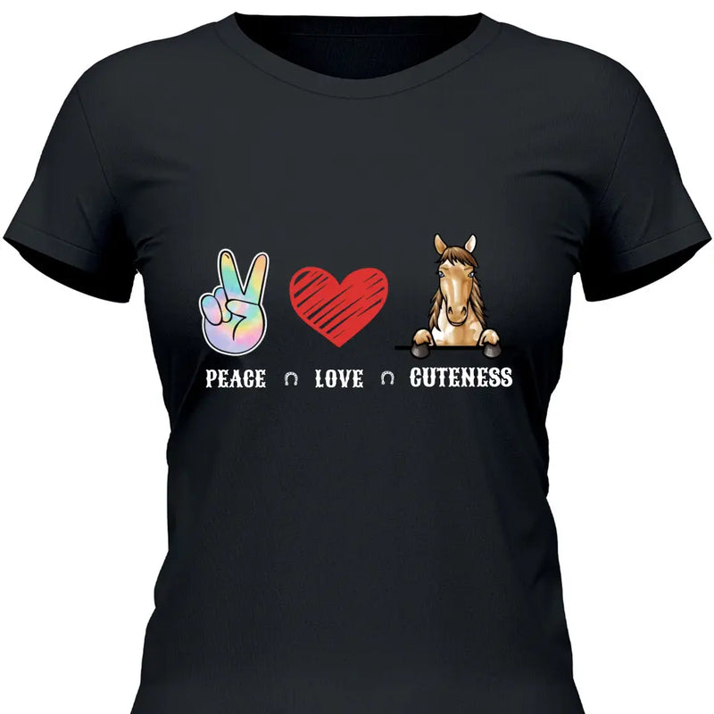 Peace Love Pferd - Personalisierbares T-Shirt