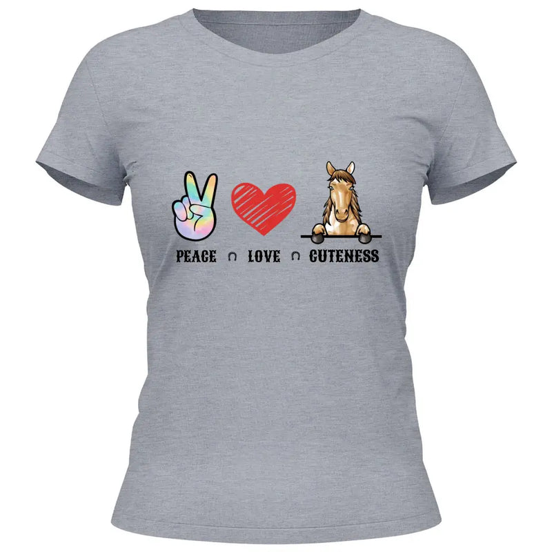 Peace Love Pferd - Personalisierbares T-Shirt