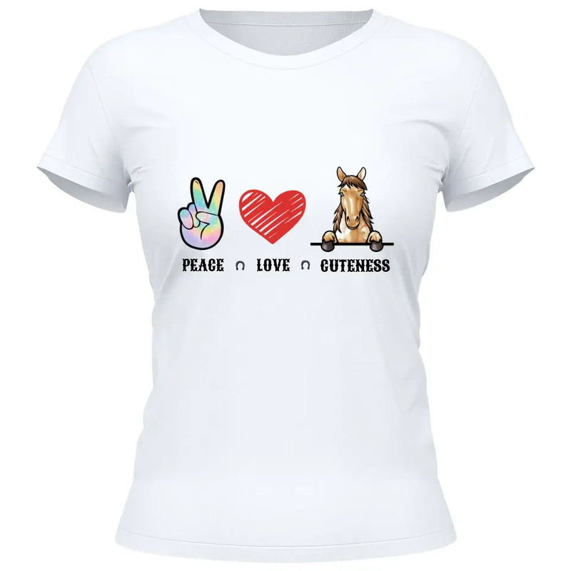 Peace Love Pferd - Personalisierbares T-Shirt