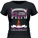 Wein trinken und Reiten - Personalisierbares T-Shirt