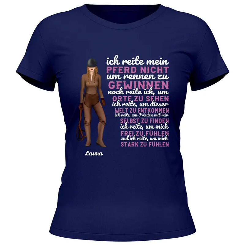 Ich reite weil - Personalisierbares T-Shirt