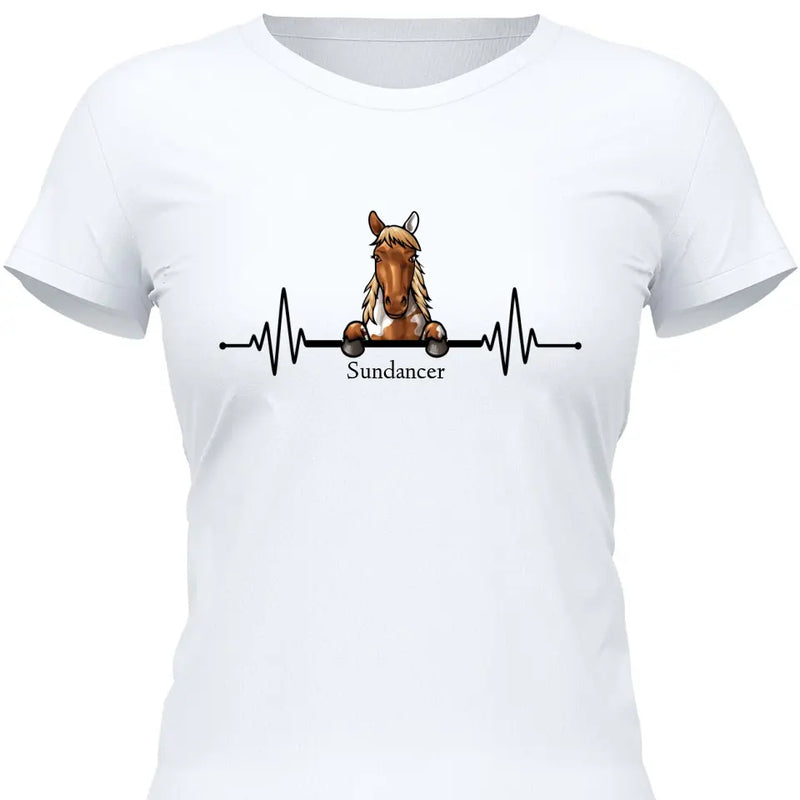 Herzschlag Pferd - Personalisierbares T-Shirt