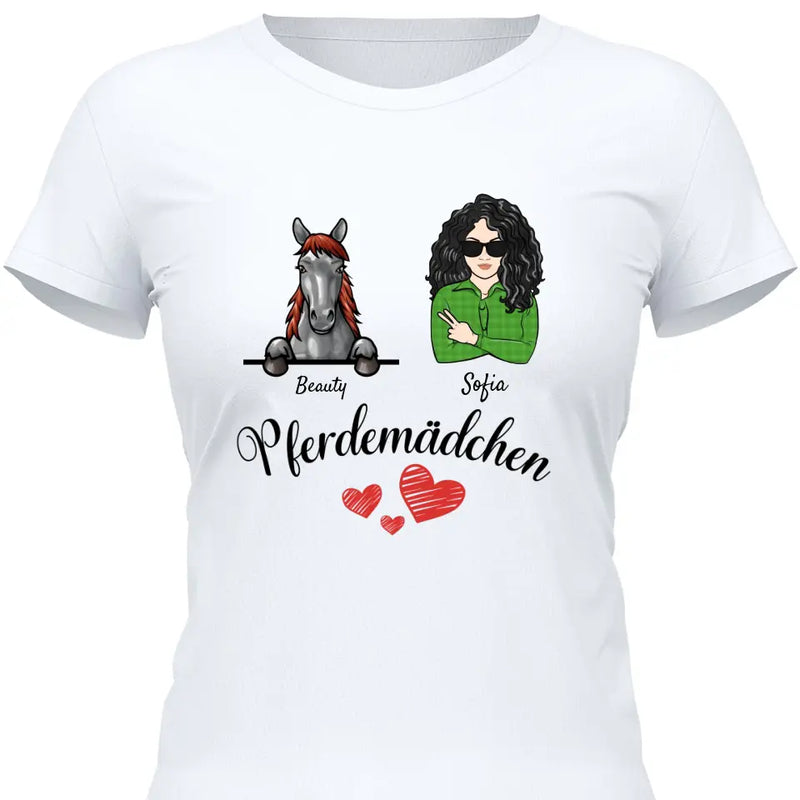 Pferdemädchen - Personalisierbares T-Shirt