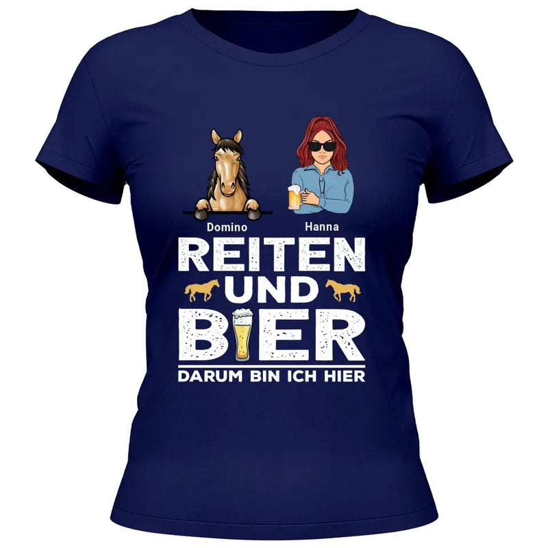 Reiten und Bier - Personalisierbares T-Shirt