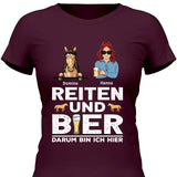 Reiten und Bier - Personalisierbares T-Shirt