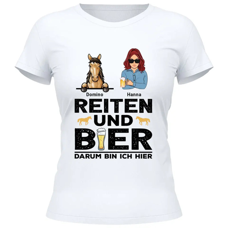 Reiten und Bier - Personalisierbares T-Shirt