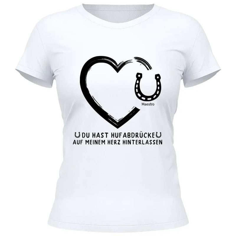 Hufabdrücke auf meinem Herzen - Personalisierbares T-Shirt