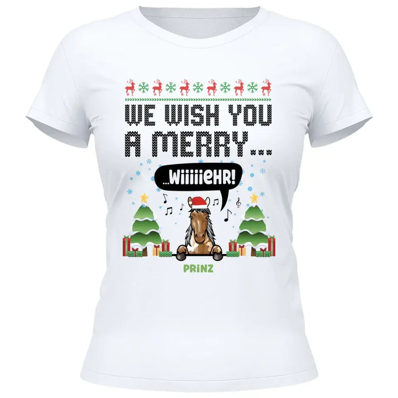 We wish you a merry wiiiiiehr - Personalisierbares T-Shirt