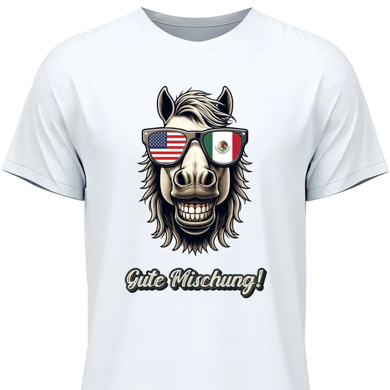 Pferd mit Flaggen Sonnenbrille - Personalisierbares T-Shirt